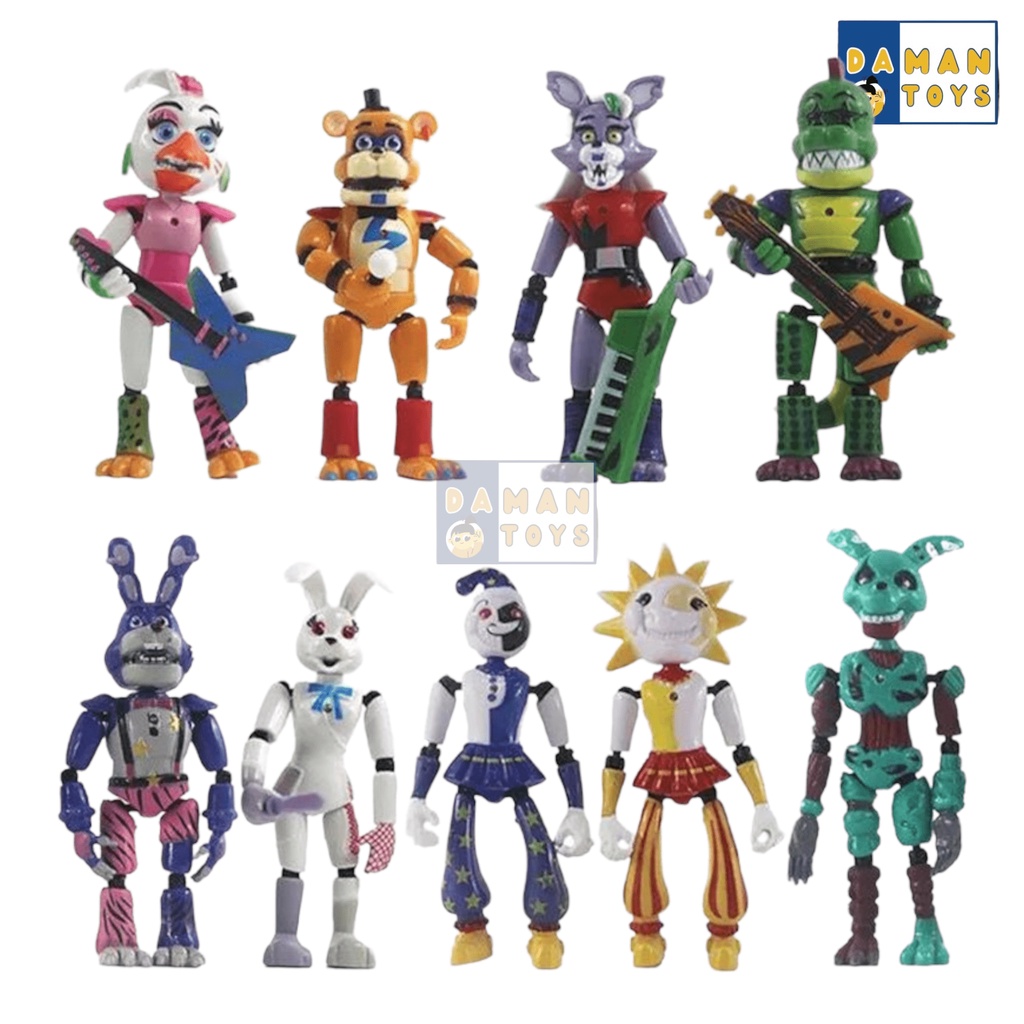 Mainan Pajangan FNaF Five Nights at Freddy's Glamrock Bonie Chica Foxy