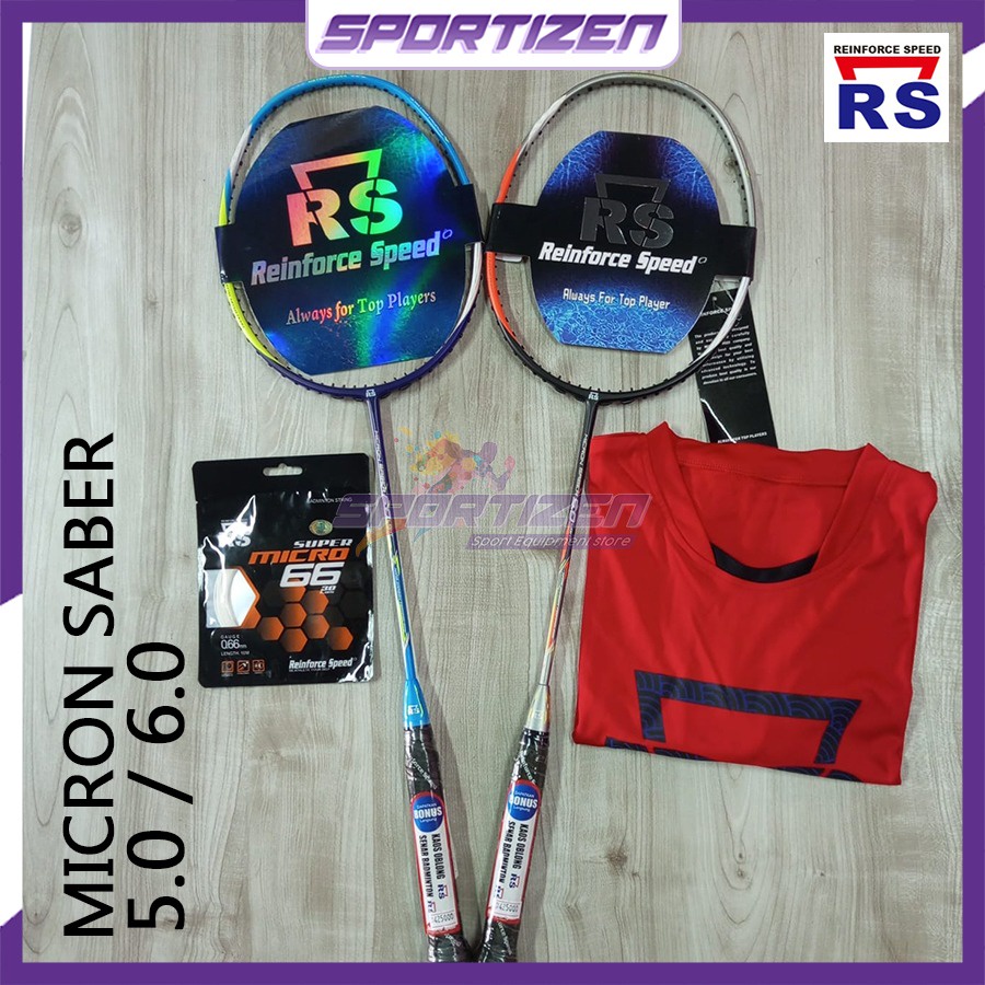 RAKET BADMINTON BULUTANGKIS RS MICRON SABER 5.0 / 6.0 Light 73 Gram 6U ORIGINAL