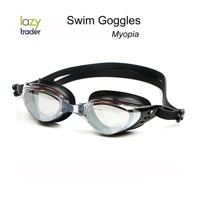 Kacamata Renang Myopia Optical Swim Goggles Adult - Kacamata Renang Minus - BLACK - -7(I2W4) Kacamat