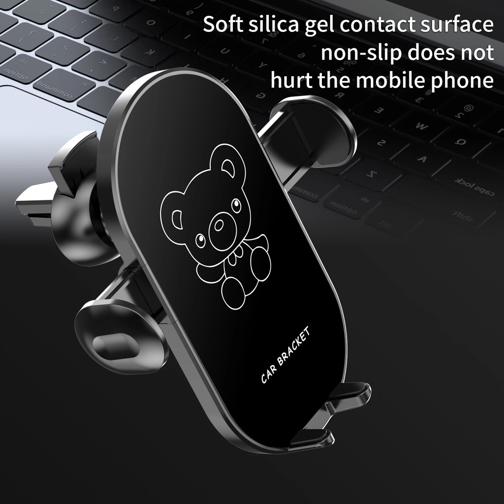 Bracket Dudukan Handphone Gravitasi Rotasi 360 Derajat Gambar Kartun Untuk Kisi Ac Mobil