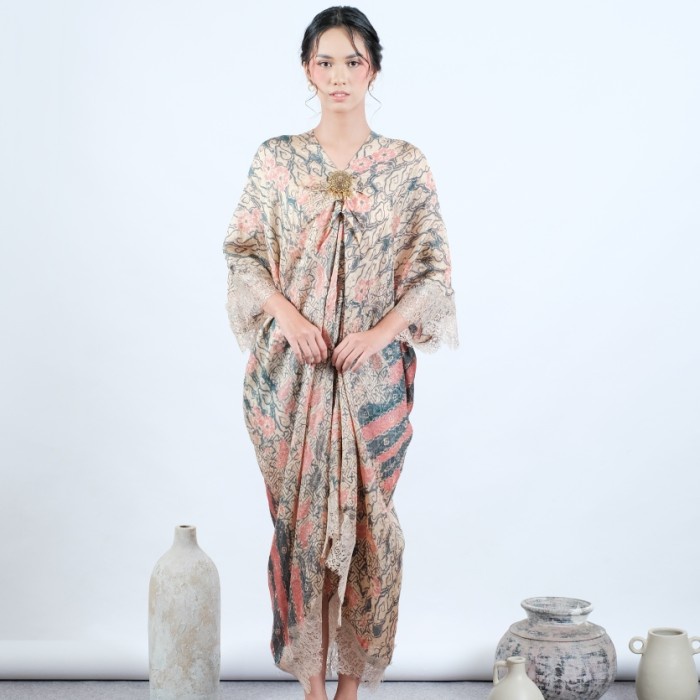 Gamis Dress Batik Kaftan Bahan Viscose Semi Sutra - 04 Terbaru Termurah Berkualitas