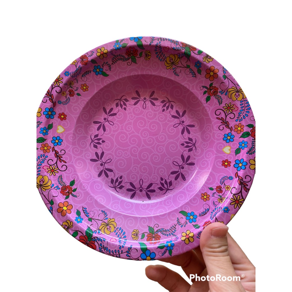 Piring Seng / Piring Enamel Motif Bunga Piring Panjang - Piring Saji Oval