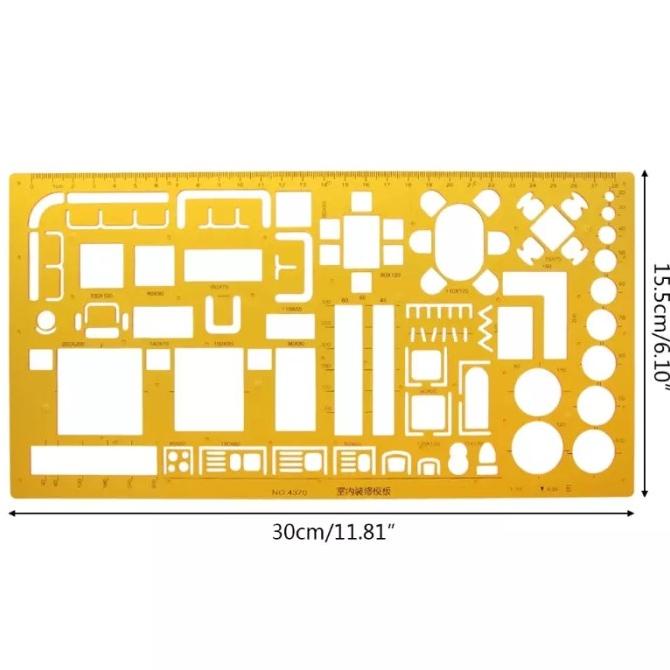 

(COD) JSH penggaris/mal furniture/interior template (4370) 1:50 TERLENGKAP Kode 702