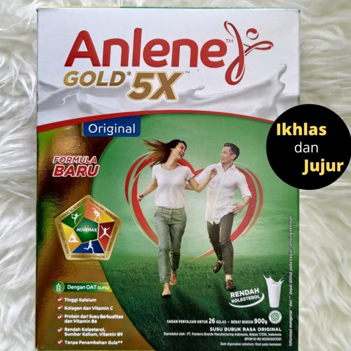 [ COD ] Anlene Gold Plus 5X 900 Gram Rasa Original Susu Bubuk Lansia 900gr