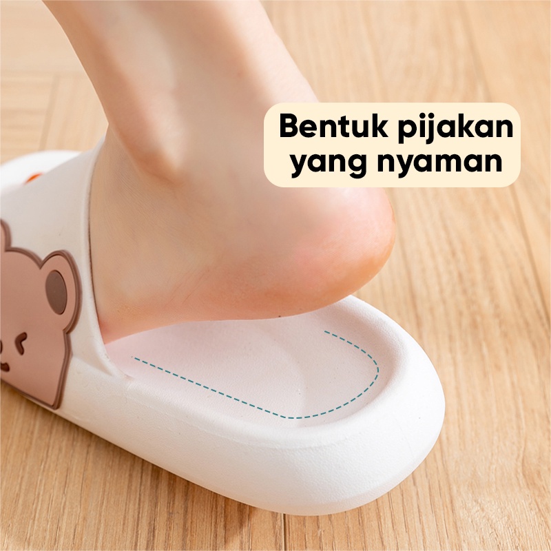 Lazy Bear Sendal Beruang Wanita/ Slip-On Sandal Jelly /Anti Slip Rumah Sandal / Sandal Jelly Import Wanita/ H03 Kamar Mandi Slipper