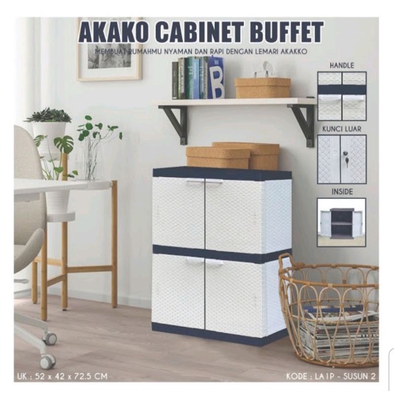 lemari plastik akako rotan susun 2 tempat baju akako susun 2 lemari baju
