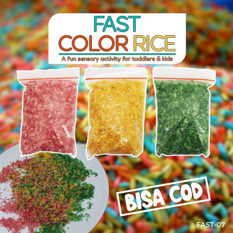 RICE COLOUR Mainan Anak Edukasi Motorik Rainbow Montessori