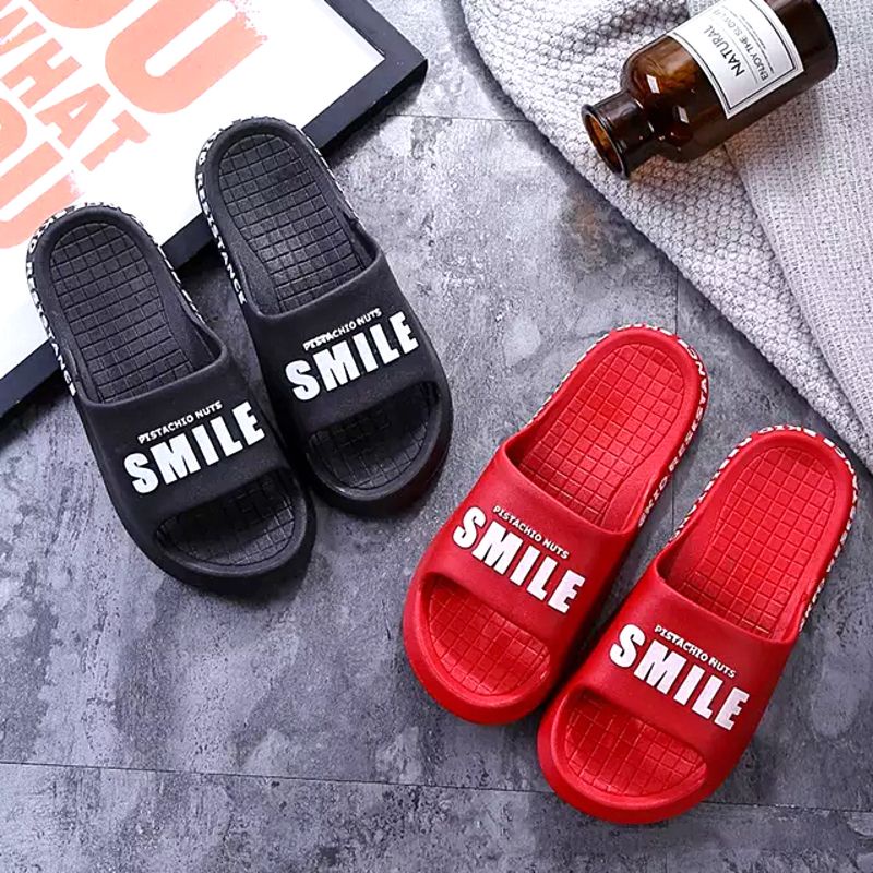 Sandal Karet Pria Wanita Import Smile / Sandal Rumah Santai Korean Style Kekinian