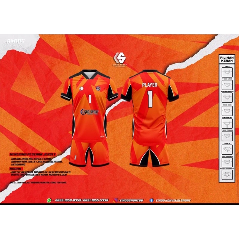 baju volly kaos olahraga jersey bola voli fullprinting team