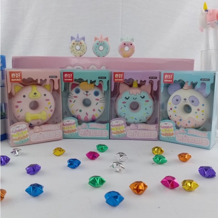 PENGHAPUS LUCU DONUT UKURAN BESAR SUPER IMUT LUCU UNIK SPECIAL EDITION STIP HAPUSAN KARAKTER DONUT CUTE FAVORIT WARNA-WARNI UKURAN 6X6CM STATIONARY READY GROSIR DAN COD