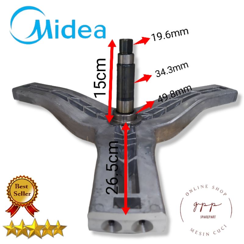 Spider Segitiga Krospis Baling Baling Mesin Cuci Midea MFP180 18kg