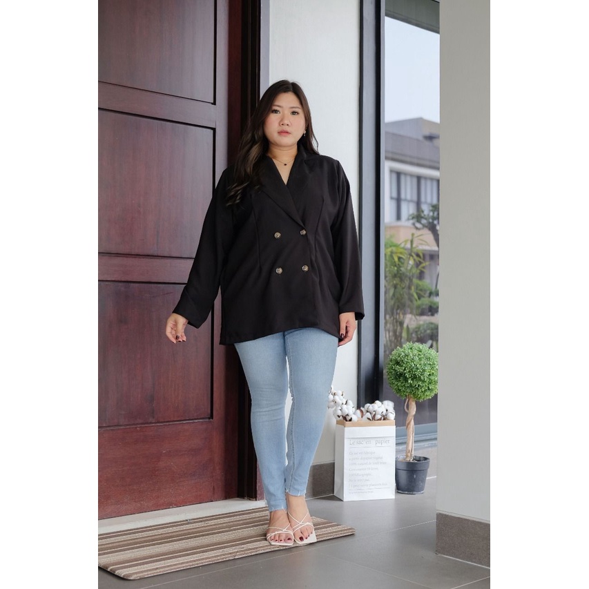 BIGWELL BLAZER YURA POLOS - BLAZER WANITA BIG SIZE / BLAZER JUMBO