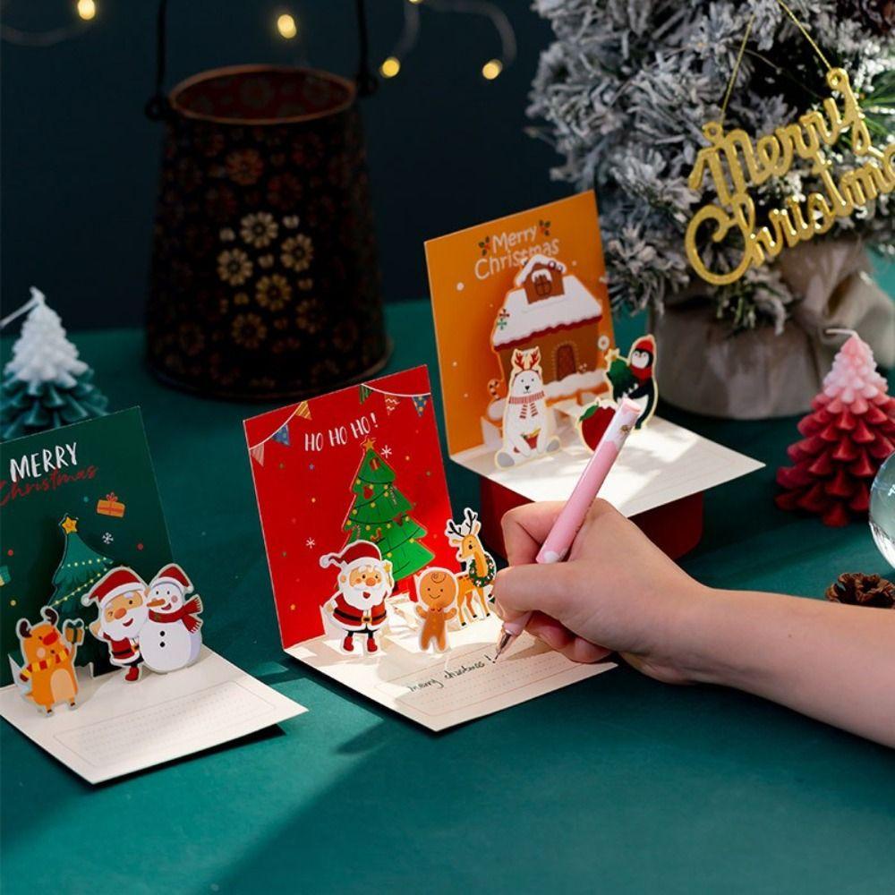 【 ELEGANT 】 Kartu Ucapan Dengan Amplop 3D Snowman Hadiah Tahun Baru Sahabat Keluarga Ulang Tahun Thank You Card