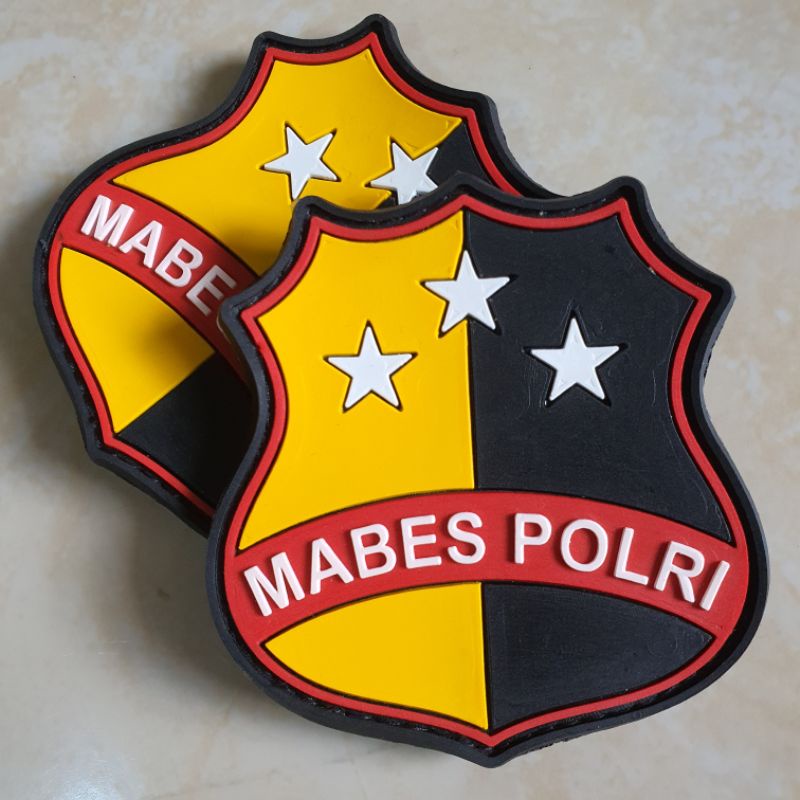 patch rubber logo mabes polri - polisi - rubber patch logo mabes polri - tempelan emblem karet