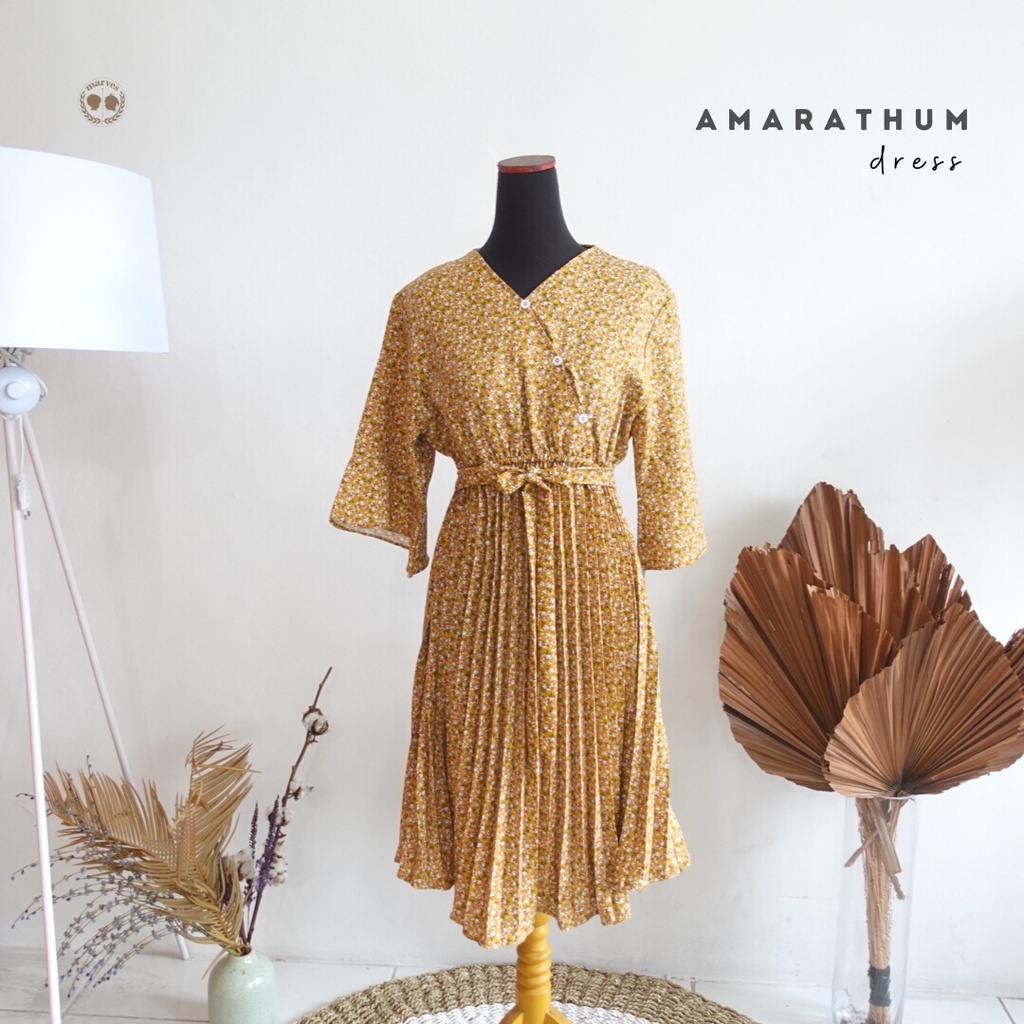 Marves - Amarathum Dress For Mom / Baju Dress Perempuan Dewasa Cantik / Dress Wanita Elegan