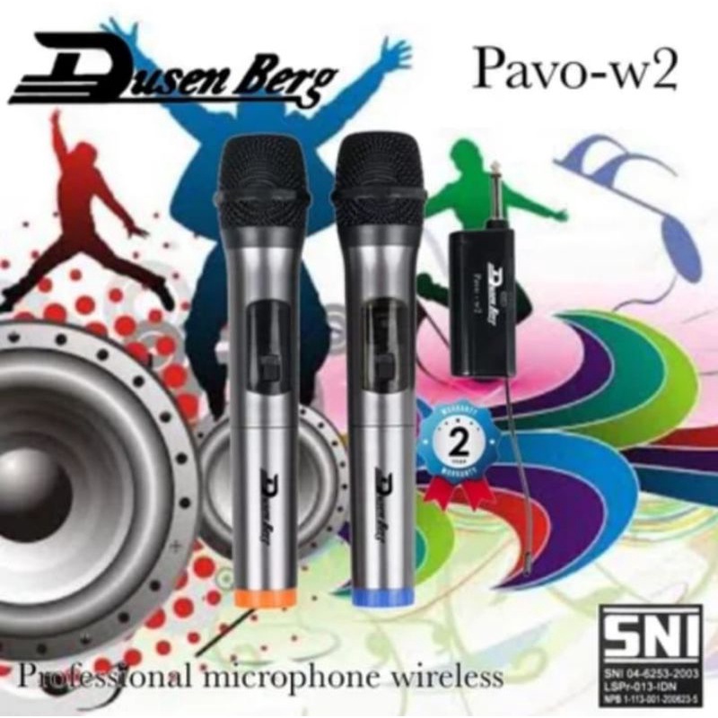 mic karaoke wireless dusenberg pavo W2/ Pavo w 2  original
