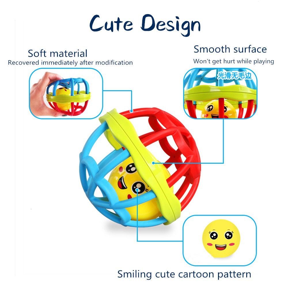 Kerincingan Bayi ball/ Mainan Kerincingan Ball Untuk Bayi / Baby Bell / Baby Teether Rattle Stick Gigitan Bayi BPA Free (BIC)