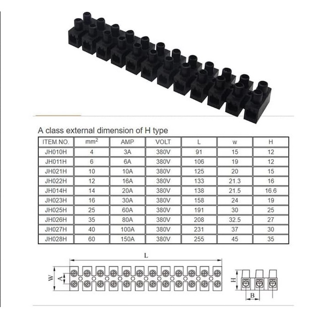 TERMINAL STRIP SAMBUNGAN KABEL 12 Pole YTS 4/6/10mm