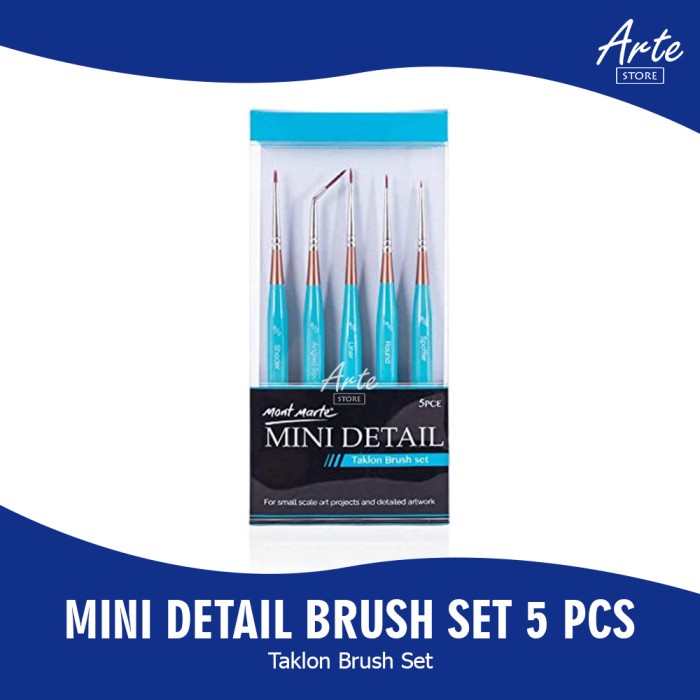 

Hemat Kuas Lukis - Mont Marte Mini Detail Brush Set 5 Pcs Berkualitas
