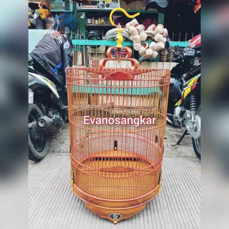 KANDANG BURUNG MURAY NO 2 KAYU JATI EBOD JAYA VERNISAN NATURAL