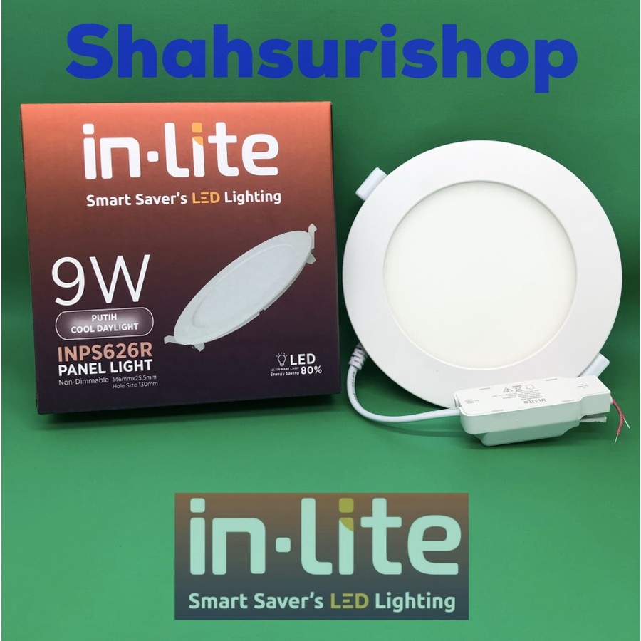 LED PANEL INLITE IN-LITE 9W 9 W 9WATT BULAT INPS 626R