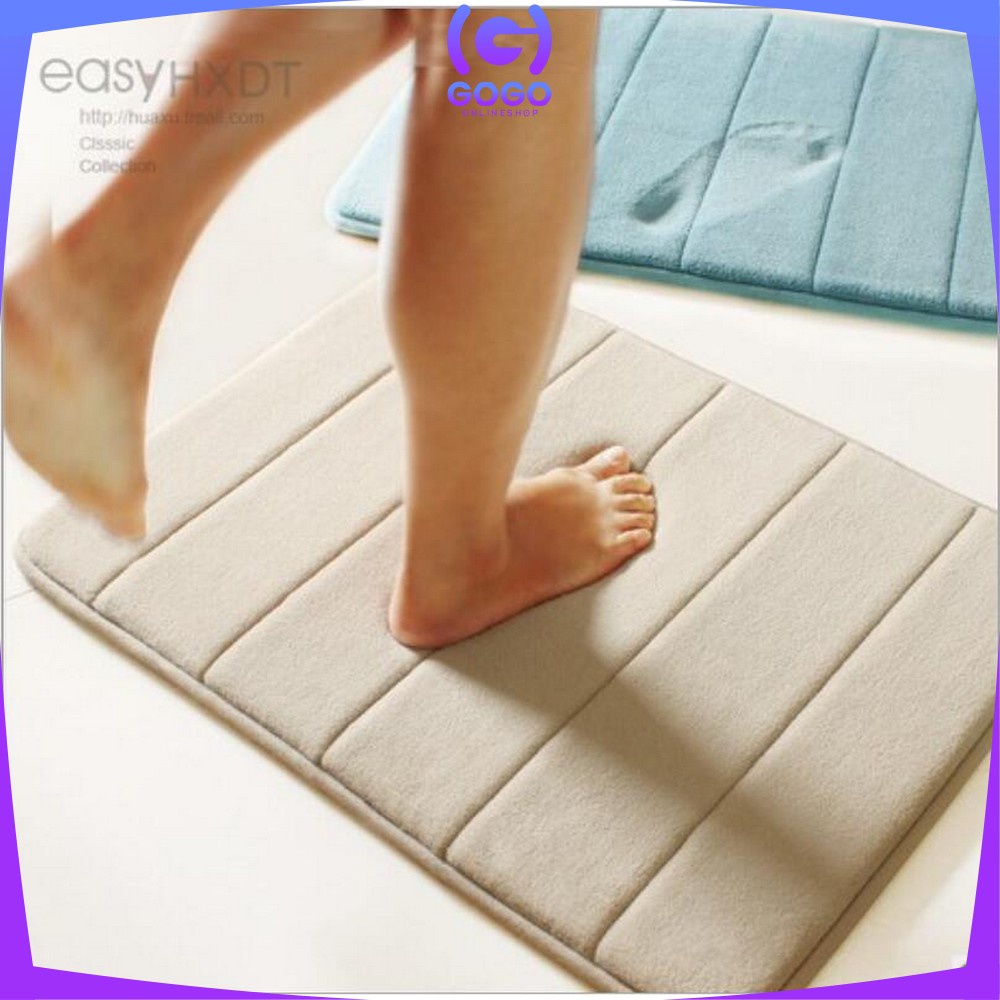 GOGO-C362 (80x60cm) Keset Kaki Anti Slip Bahan Memory Foam / Keset Dapur Anti Slip Menyerap Air / Alas Kaki Keset Kamar Mandi