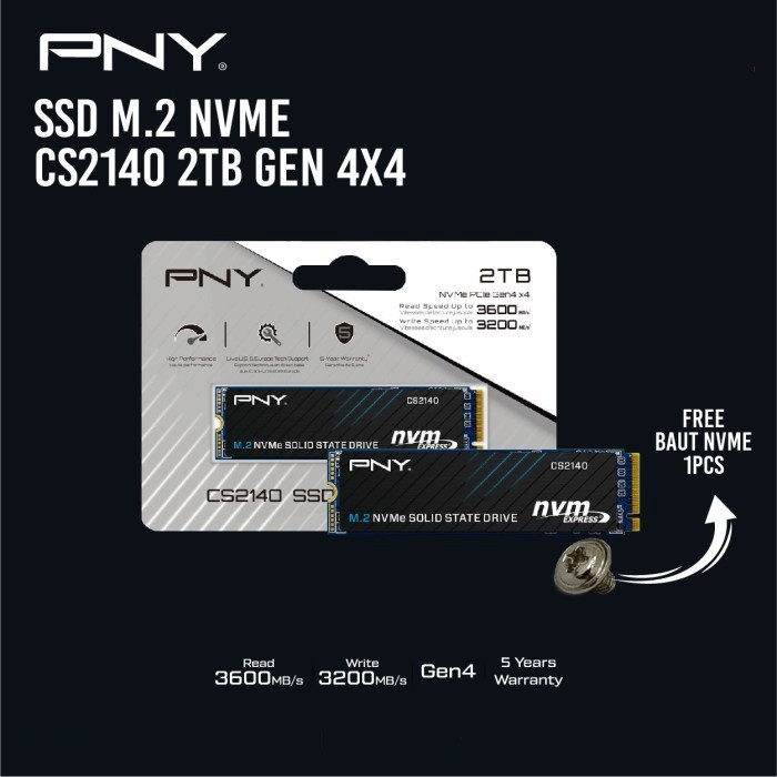 SSD PNY CS2140 M.2 NVME 500GB | 1TB | 2TB - Gen4x4