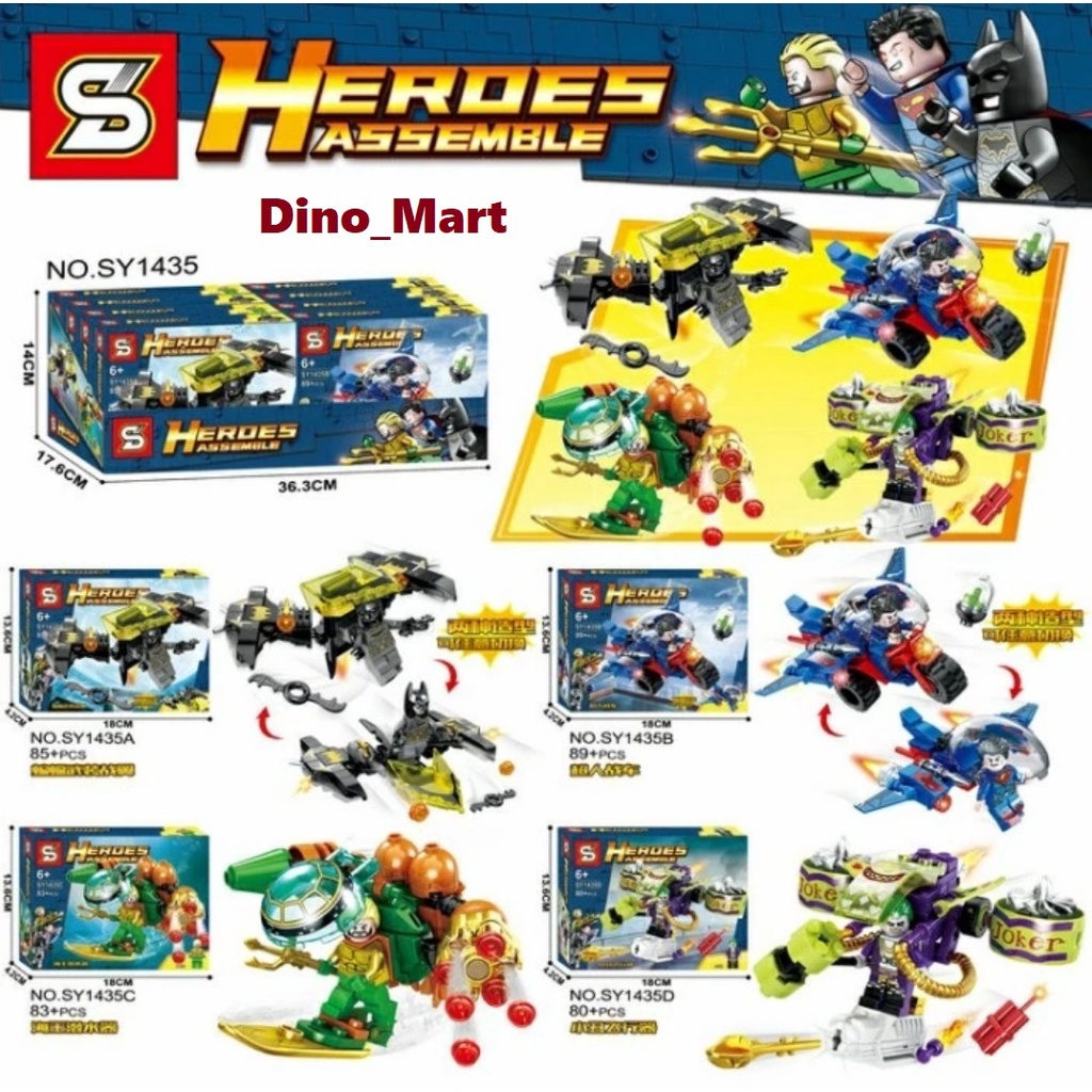 Brick Super Heroes With Vehicle SY1435 - DC Heroes Assemble SY 1435