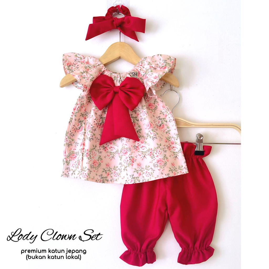 CLOWN Baju setelan jumper pergi lucu fashion anak bayi perempuan cewek murah terlaris ROSTY / LODY / HELIA / delia ARIA eva