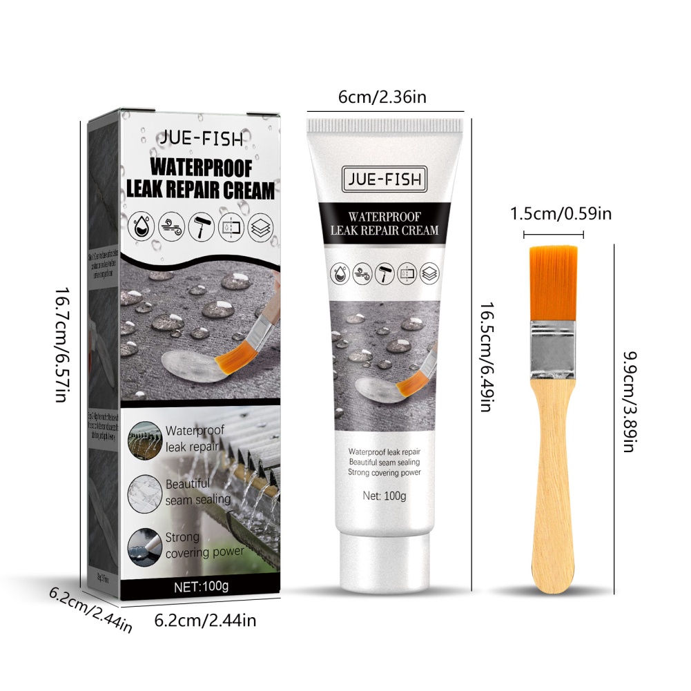 ღ 100G Sealant Semprot Cair Tahan Air Anti Bocor Sealant Universal Cepat-Pengeringan Lem Sealing Celah Kebocoran Atap tak Terlihat Perbaikan