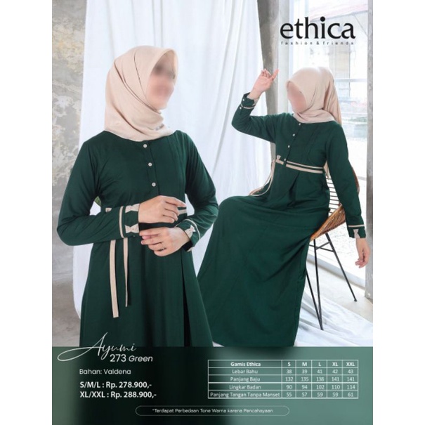 Ethica Ayumi 273 warna Green Bahan Valdena