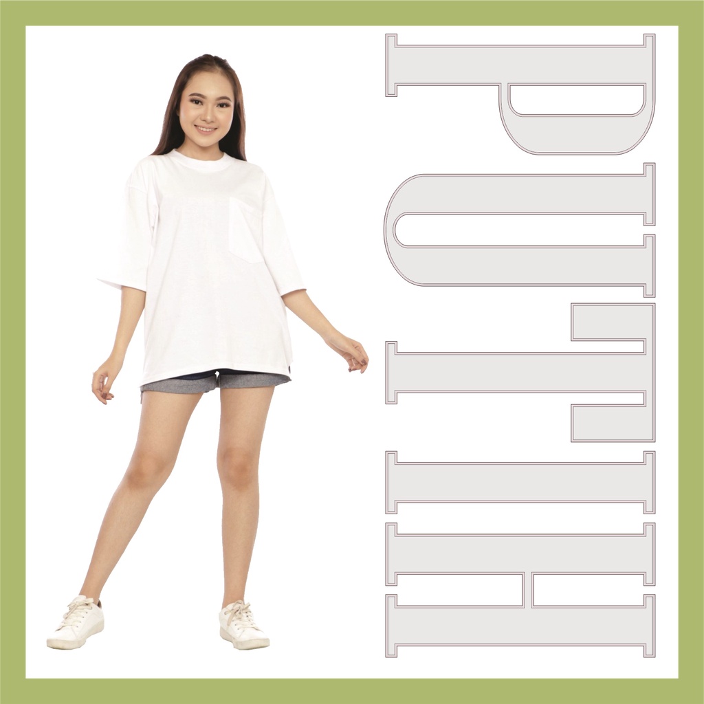 KAOS PUTIH POLOS POCKET OVERSIZE PRIA WANITA OOTD HIJABERS KOREAN STYLE LENGAN PENDEK TEBAL