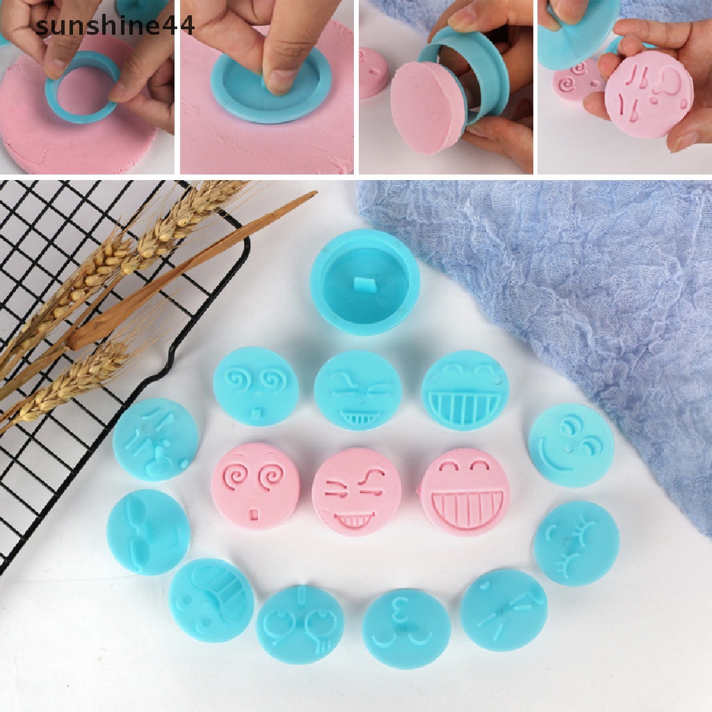 Sunshine 13Pcs Cetakan Adonan Kue Fondant Desain Smiling Face Untuk Dekorasi