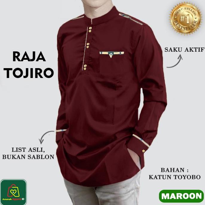 Baju Koko Pria Muslim RAJA TOJIRO Toyobo Premium Lengan Panjang/ 23554