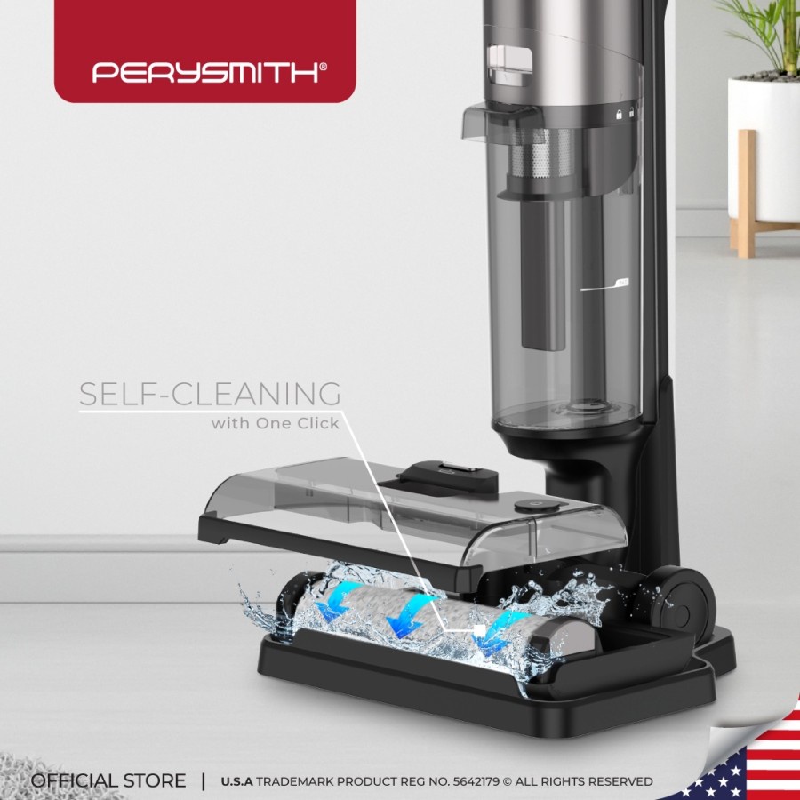 PerySmith Ai9 Cordless Wet Dry Vacuum Cleaner Floor Washer Scrubber