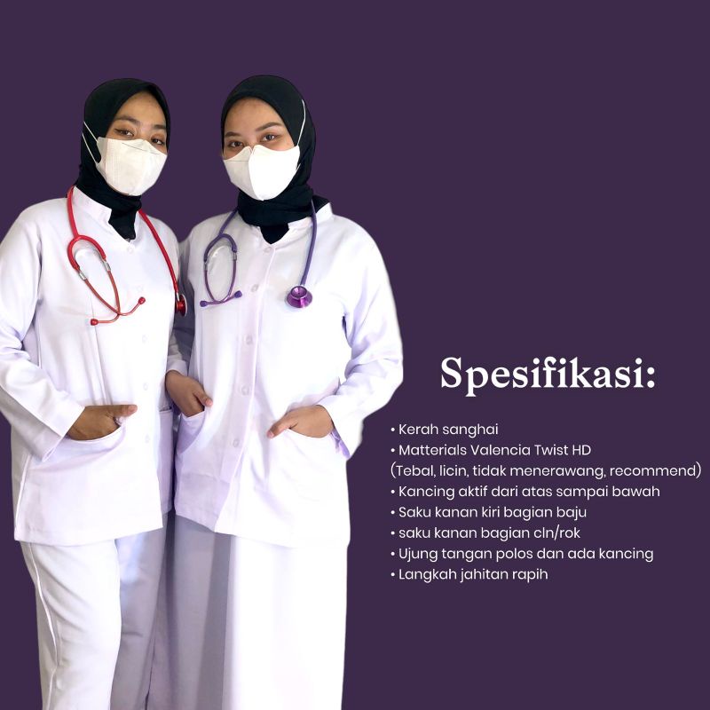 Baju Putih Perawat/ Baju putih suster/ Baju putih dokter/ Baju putih celana/Baju putih rok