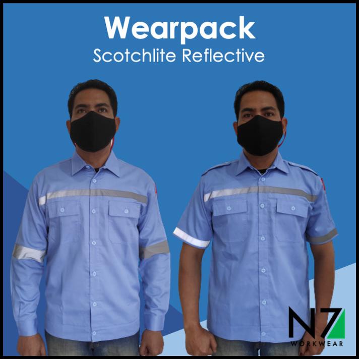 Kemeja Wearpack Safety Teknisi Mekanik [Biru Muda]