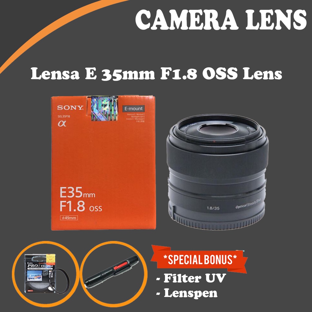 Jual SONY E 35MM F1.8 OSS E MOUNT LENSA KAMERA MIRRORLESS LENS SONY E