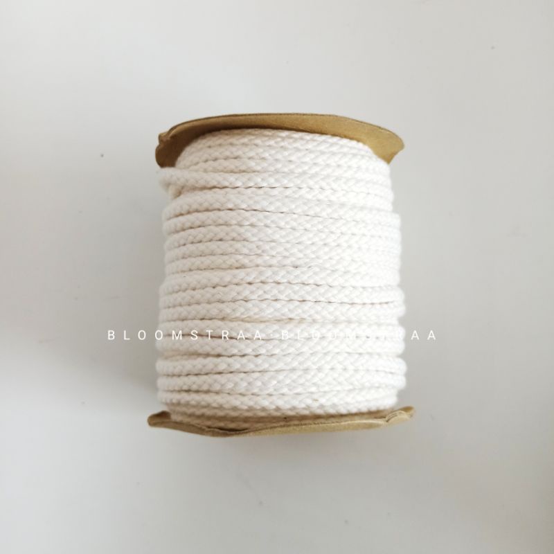 Roll Tali Tambang Katun 5mm Kepang 5 mm Tali Tas Macrame Cotton Rope 50yard