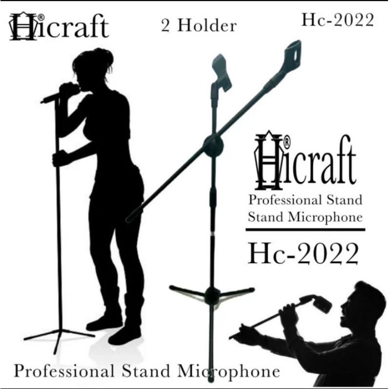 Stand microphone mic Hicraft 2 holder jepit Slot karet original