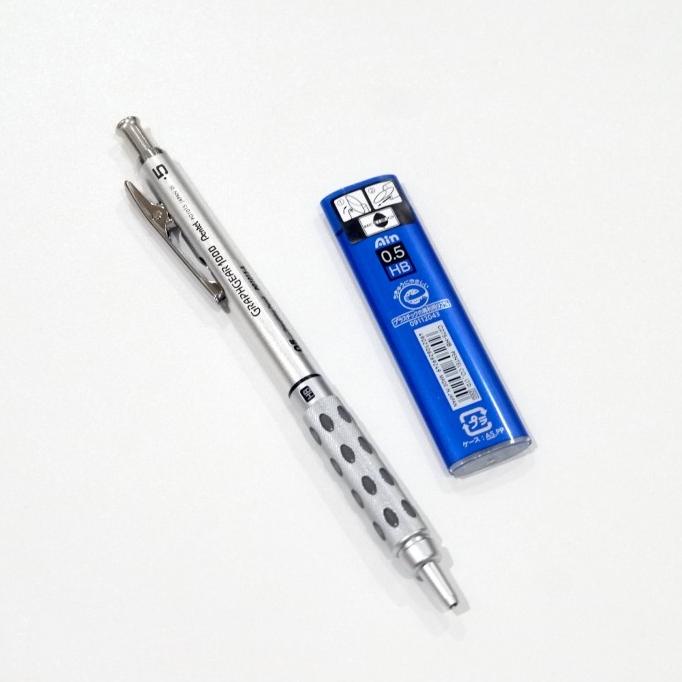 

Pentel Graph Gear 1000 SILVER 0.5 + Refill Ain Stein 0.5 HB