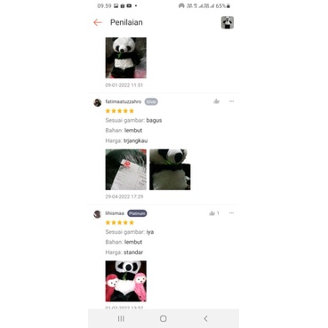 Boneka panda cina hitam putih ukuran 55cm L
