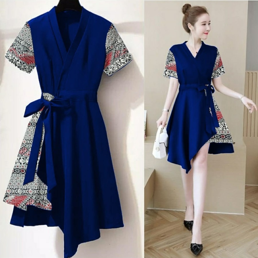 Dress Natal Wanita Terbaru Korea 2022 Jumbo Big Size Kondangan Remaja Aesthetic Korean Style Dress B