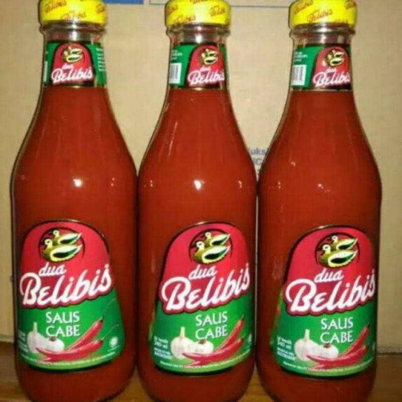 

Saus Saos Caos Sambal Sambel Cabe Cabai Dua Belibis Botol 340ml