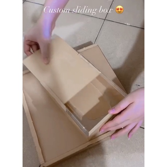 Custom Acrylic Box Sliding / Box akrilik/ box cincin/ sliding akrilik box