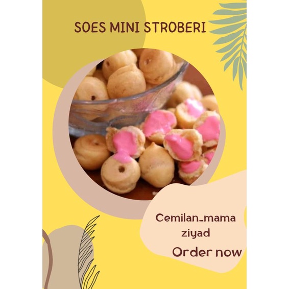 

Cemilan soes mini rasa stroberi lumer 500 gram