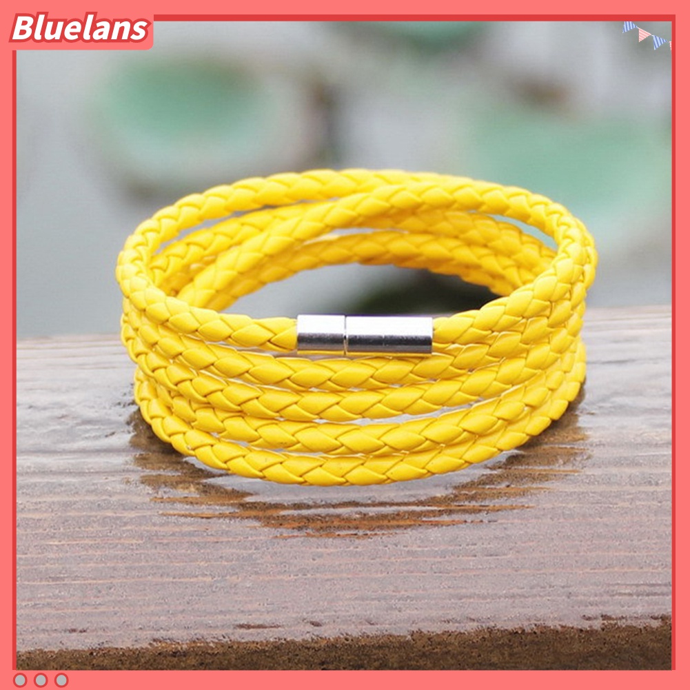 Gelang Multilayer Bahan Kulit Imitasi Untuk Unisex