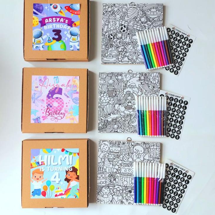 

오 SERI MEWARNAI PIGURA Mainan edukasi kreasi anak kertas mewarna papan pigura dengan spidol, diy hampers ulang tahun anak, souvenir birthday Terbaik