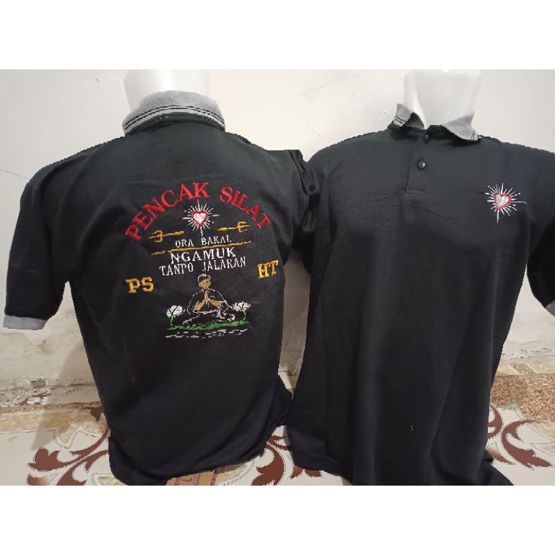 KAOS BORDIR PSHT MOTIF ORA BAKAL NGAMUK TANPO JALARAN-KAOS KERAH PSHT KAOS POLO PSHT KAOS BORDIR PSH