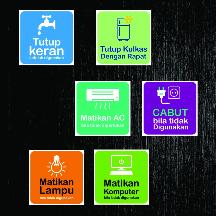 

Stiker Himbauan HEMAT ENERGI Waterproof